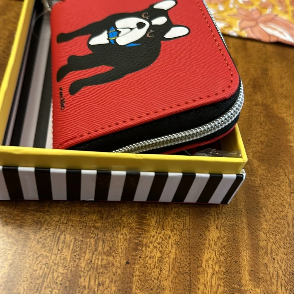 Marc Tetro French Bulldog Zipper Small Wallet Wristlet with Gift Box
